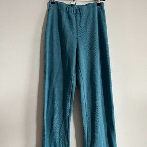 Retro blue-teal wool pants (S petite)
